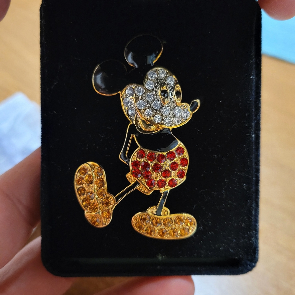 Mickey Mouse Rhinestone Brooch - Picture 2 of 2